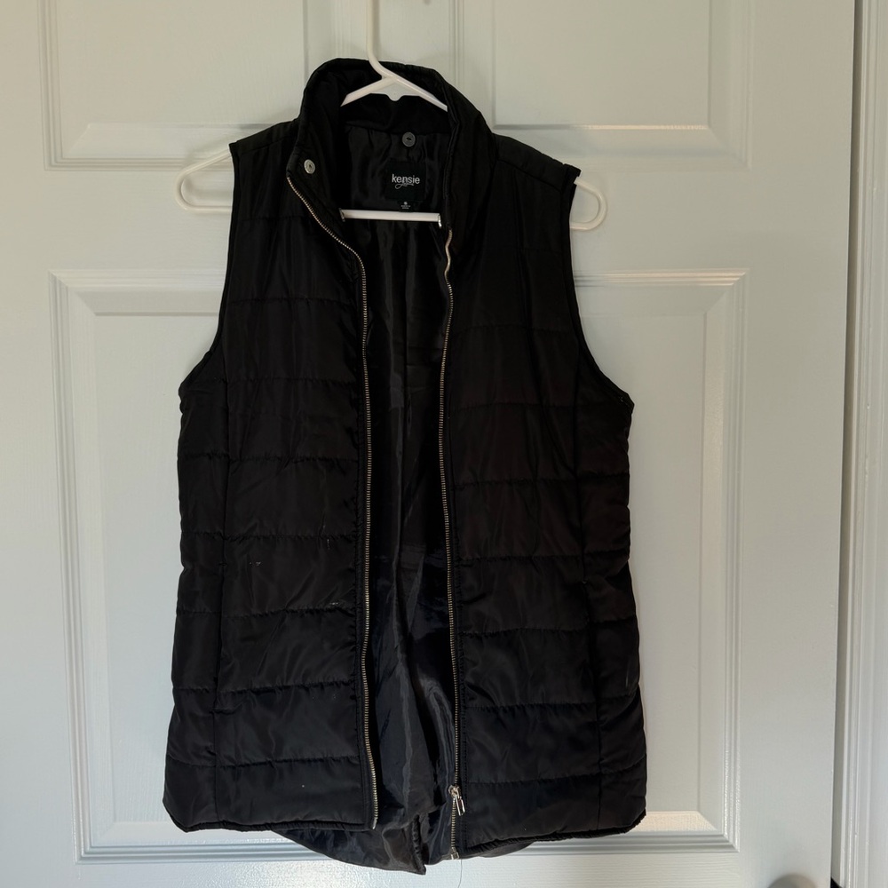 Kensie Black Quilted Vest